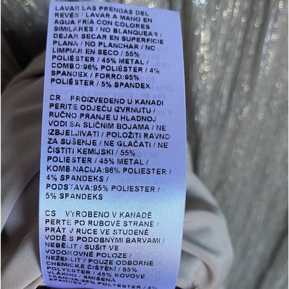 Joseph Ribkoff Midi Dress Sz 10 Silver V Neck Half Sleeve Ruched Bride Mother - Picture 10 of 11